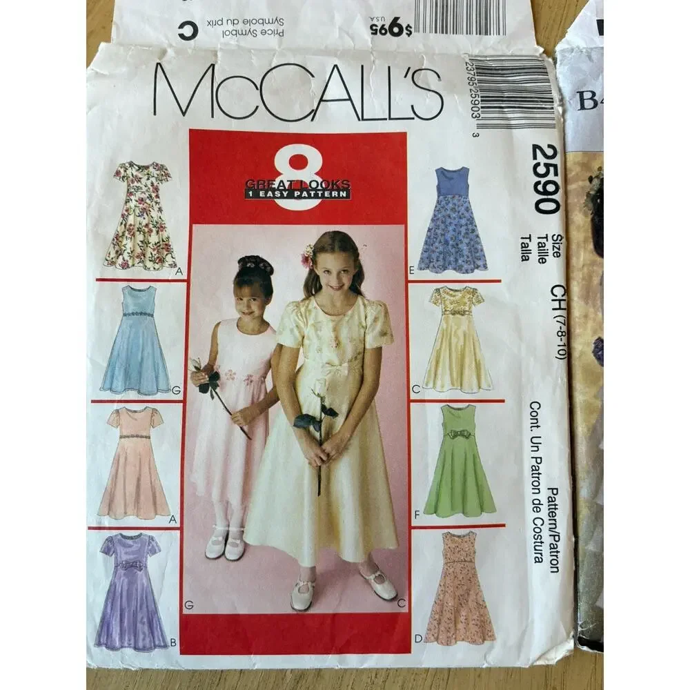 sew patterns special occasions Wedding pageants Easter flower girl dresses Lot 2